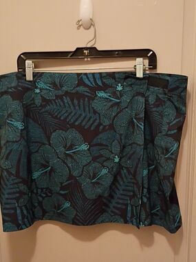 Ripskirt Women's Teal Floral Skirt Size XL Cruisewear Resortwear